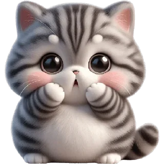 Telegram sticker 😯 Полосатый котёнок @Nyasticks