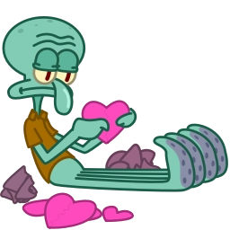 Телеграм стикер 😠 Squidward & Squilvia