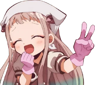 Телеграм стикер ✌️ Jibaku Shounen Hanako-kun