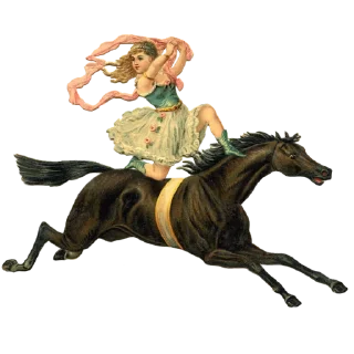 Telegram sticker 🐎 vintage postcard