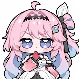 Telegram sticker 😠 Denia One Love! Chibi! :: By @Zxc_Scary
