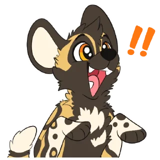 Telegram sticker 🔊 African Wild Dogs by Pulexart.com