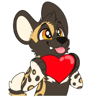 Telegram sticker ❤️ African Wild Dogs by Pulexart.com