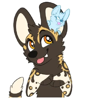 Telegram sticker 🦻 African Wild Dogs by Pulexart.com