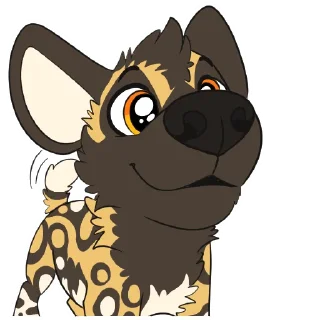 Telegram sticker ⁉️ African Wild Dogs by Pulexart.com