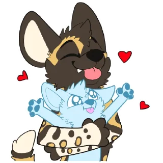 Telegram sticker 🤗 African Wild Dogs by Pulexart.com