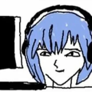 Telegram sticker 😃 rei ayanami by @piedterre