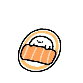 Sticker 💬 초밥을 못먹는데 만든 연어초밥티콘 By @KakaoEmoticon