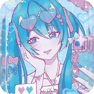 Telegram sticker 🔥 Miku