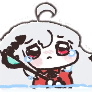 Telegram sticker 😢 Chibi Skadi | @Onishiki @OniGP