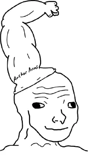 Телеграм стикер 💪 Brainlet again