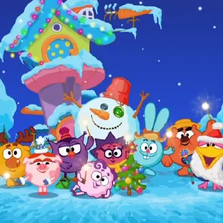 Video sticker 📷 Новогодние Смешарики @freetopsticker