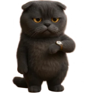 Telegram sticker ⏰ Котик Нонг-Дум @Nyasticks