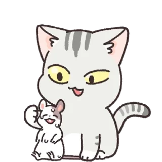 Телеграм стикер 💬 내 이름은 댕댕이, 고양이죠 By @KakaoEmoticon