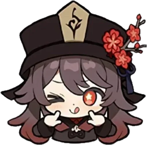 Telegram sticker ⚰ Hu Tao @mewcinn                :: @fStikBot