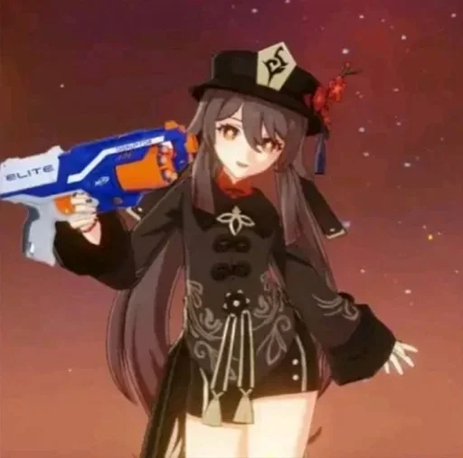 Telegram sticker ❤️ Hu Tao @mewcinn                :: @fStikBot