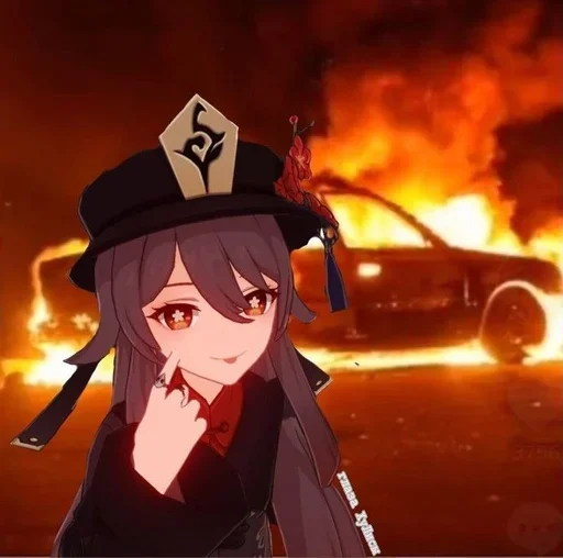 Telegram sticker ❤️ Hu Tao @mewcinn                :: @fStikBot