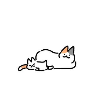 Telegram sticker 💬 삼색고양이는 말랑말랑해 By @KakaoEmoticon
