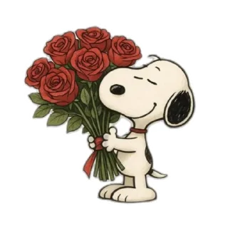 Telegram sticker 💐 É SNOOPY, NÃO CHARLIE BROWN!