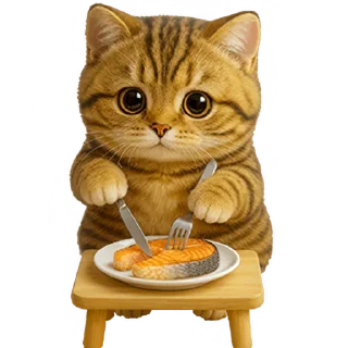 Video sticker 🍽 Пухленький котёнок @Nyasticks