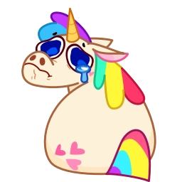 Телеграм стикер 😭 Rainicorn