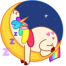 Telegram sticker 😴 Rainicorn