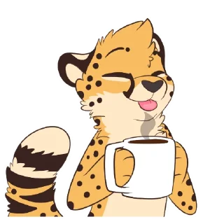 Telegram sticker ☕️ Cheetahs by Pulexart.com