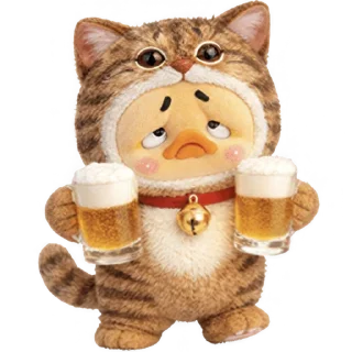 Telegram sticker 🍻 Утёнок-котёнок @Nyasticks