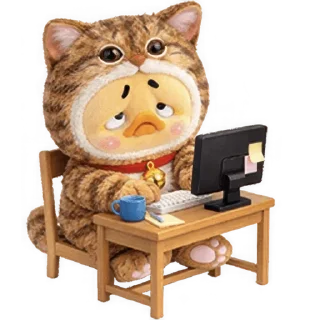 Telegram sticker 💻 Утёнок-котёнок @Nyasticks