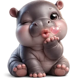 Telegram sticker 😘 Бегемотик 5 @Nyasticks