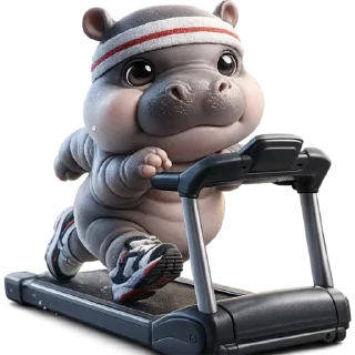 Video sticker 🏃‍♂‍➡️ Бегемотик 5 @Nyasticks