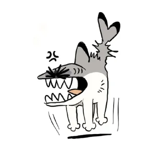 Telegram sticker 😡 yogin幺菁 - shark kitty