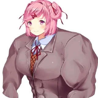 Telegram sticker 💪 ddlc / ддлк нацуки :: @TgEmodziBot