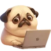 Sticker 💻 Милый Мопс @Nyasticks