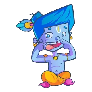 Телеграм стикер ❤️ Lil’ Lord Krishna • @HinduStickers