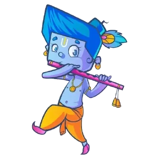 Телеграм стикер ❤️ Lil’ Lord Krishna • @HinduStickers