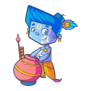 Телеграм стикер ❤️ Lil’ Lord Krishna • @HinduStickers