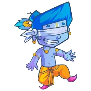 Телеграм стикер ❤️ Lil’ Lord Krishna • @HinduStickers