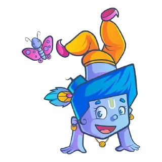 Телеграм стикер ❤️ Lil’ Lord Krishna • @HinduStickers