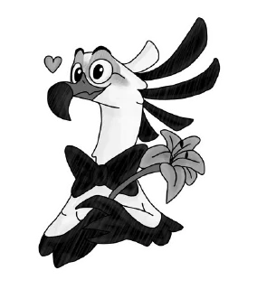 Телеграм стикер 😘 Эшли | Птах-интеллигент (от Reggi Arts)