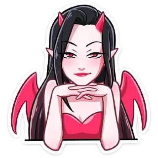 Telegram sticker 😏 Дьяволица; @vk_stickers18 + @yooshi69