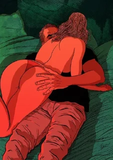 Telegram sticker 💋 Pachu M. Torres. Erotic art. @Mozzafiata