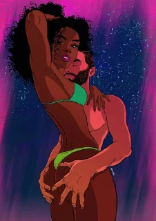 Telegram sticker ❤ Pachu M. Torres. Erotic art. @Mozzafiata
