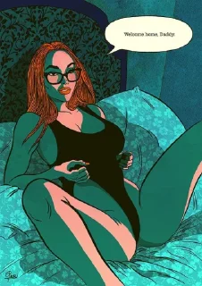 Telegram sticker 😈 Pachu M. Torres. Erotic art. @Mozzafiata