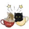 Sticker ☕️ Котята и Кролики @Nyasticks