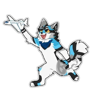 Telegram sticker ✈️ Kodi! Coyote and Kas! Fox