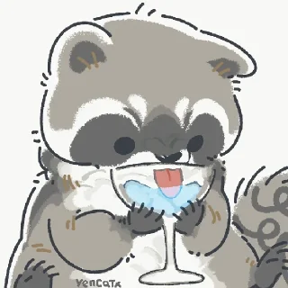 Telegram sticker 🍸 Toast The Raccoon
