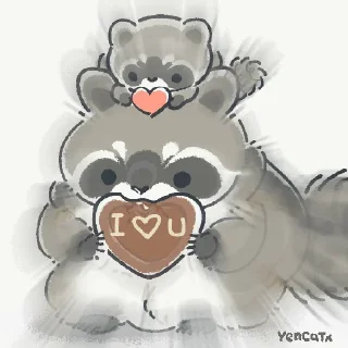 Telegram sticker ❤️ Toast The Raccoon