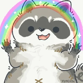 Telegram sticker 🌈 Toast The Raccoon
