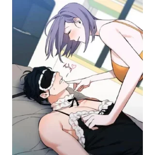 Telegram sticker 🤭 Femdom anime hentai